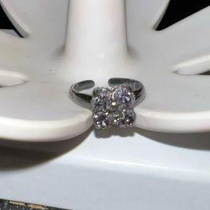 Toe Ring .925 sterling silver with stones adjustable toe ring